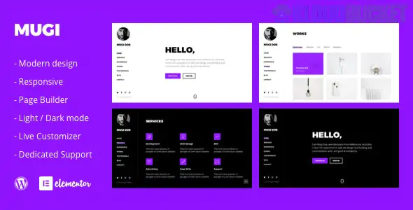 Mugi - Personal Portfolio & Resume WordPress Theme 1.0.4