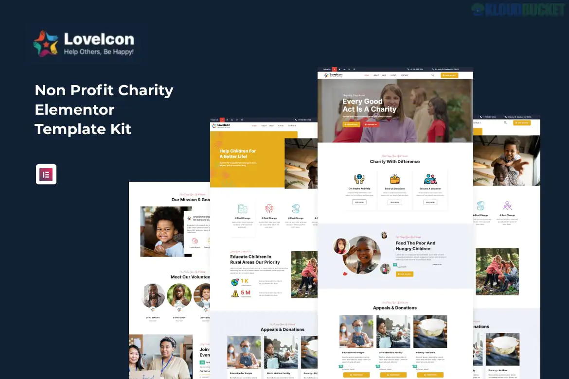 LoveIcon – Nonprofit Charity Elementor Template Kit
