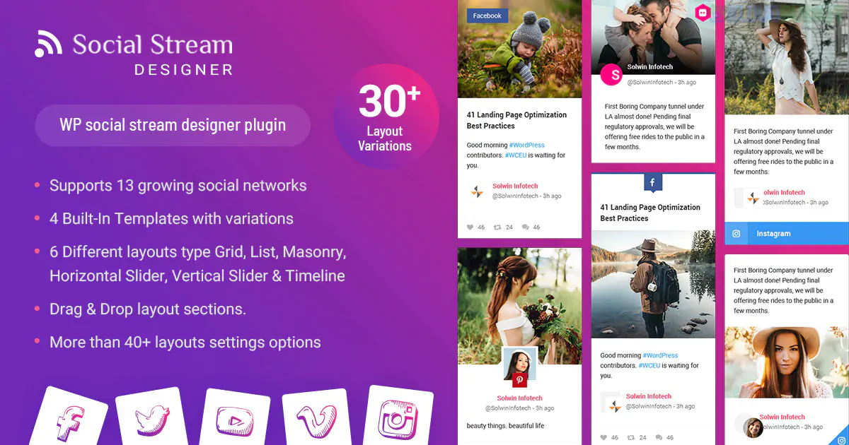Instagram Facebook Twitter Feed - Advanced WordPress Social media Feed Grid Gallery Plugin 1.1.9