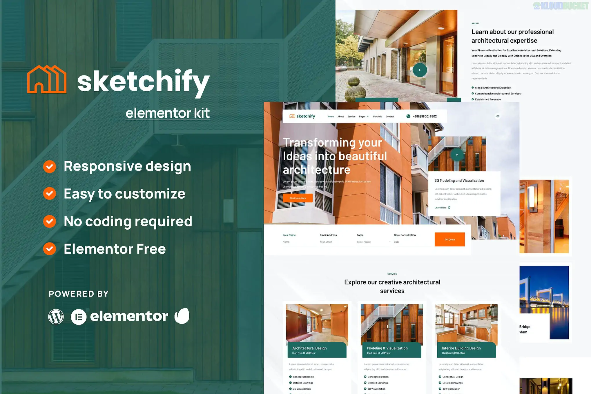Sketchify - Architecture & Construction Service Elementor Template Kit 1.1.1