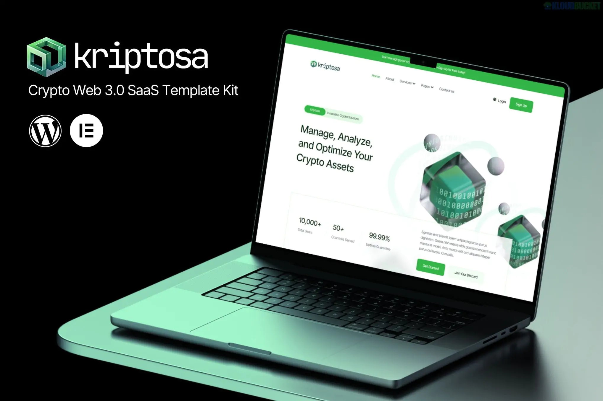 Kriptosa - Web3 SaaS Elementor Template Kit 1.1.1