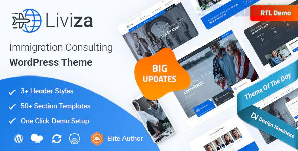 Liviza Theme | Immigration Consulting WordPress Theme + RTL 3.6