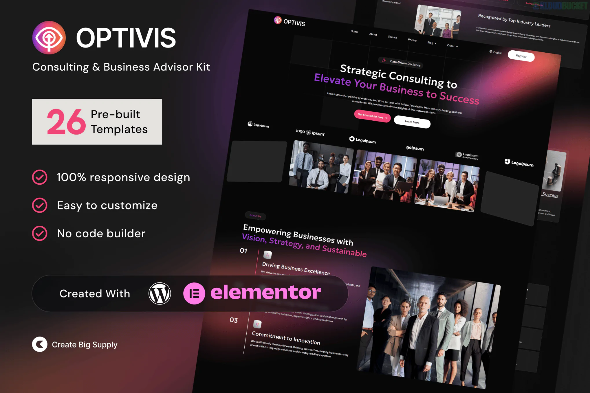 Optivis - Consulting & Business Advisor Elementor Template Kit 3.1.1