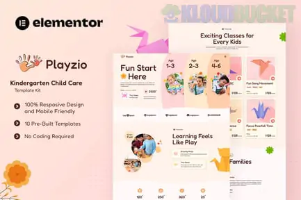Playzio - Kindergarten Child Care Elementor Template Kit 3.1