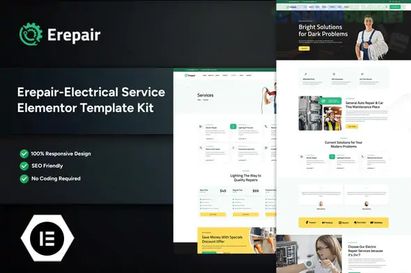 Erepair - Electrical Service Elementor Template Kit 1.0.1