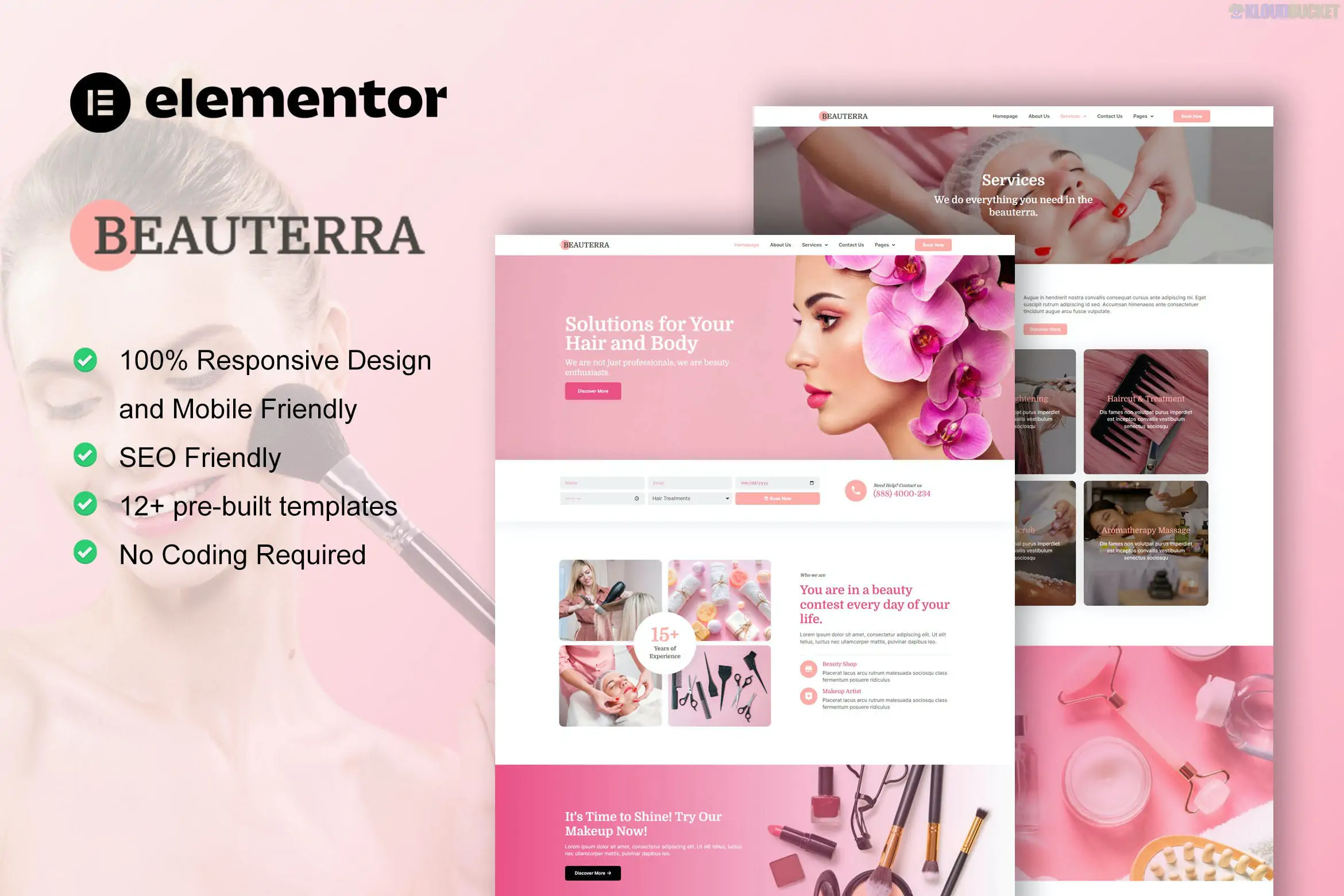 Beauterra - Makeup Artist & Beauty Salon Elementor Pro Template Kit