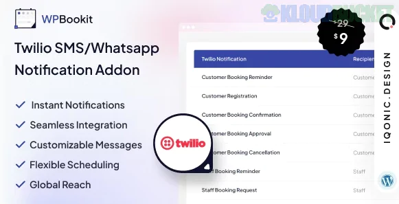 WPBookit - Twilio SMS/WhatsApp Notification (Addon) 1.0.0