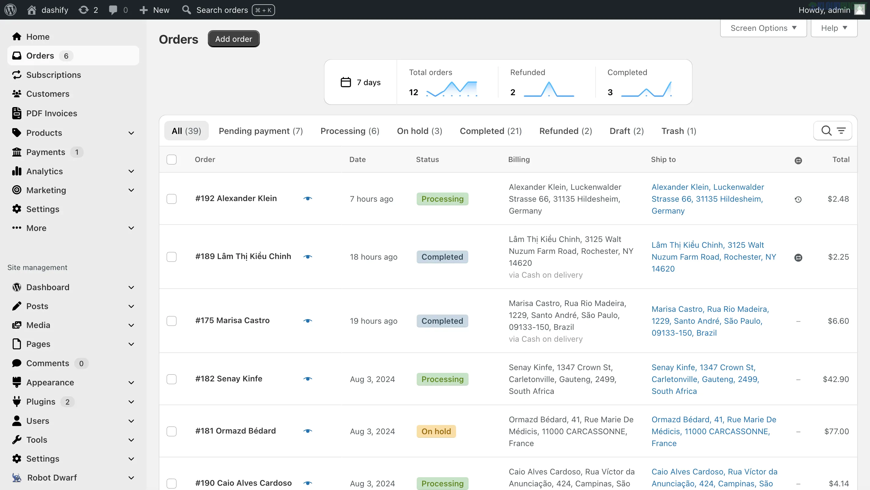 Dashify Pro - WooCommerce admin Dashboard Like a Shopify 1.5.1