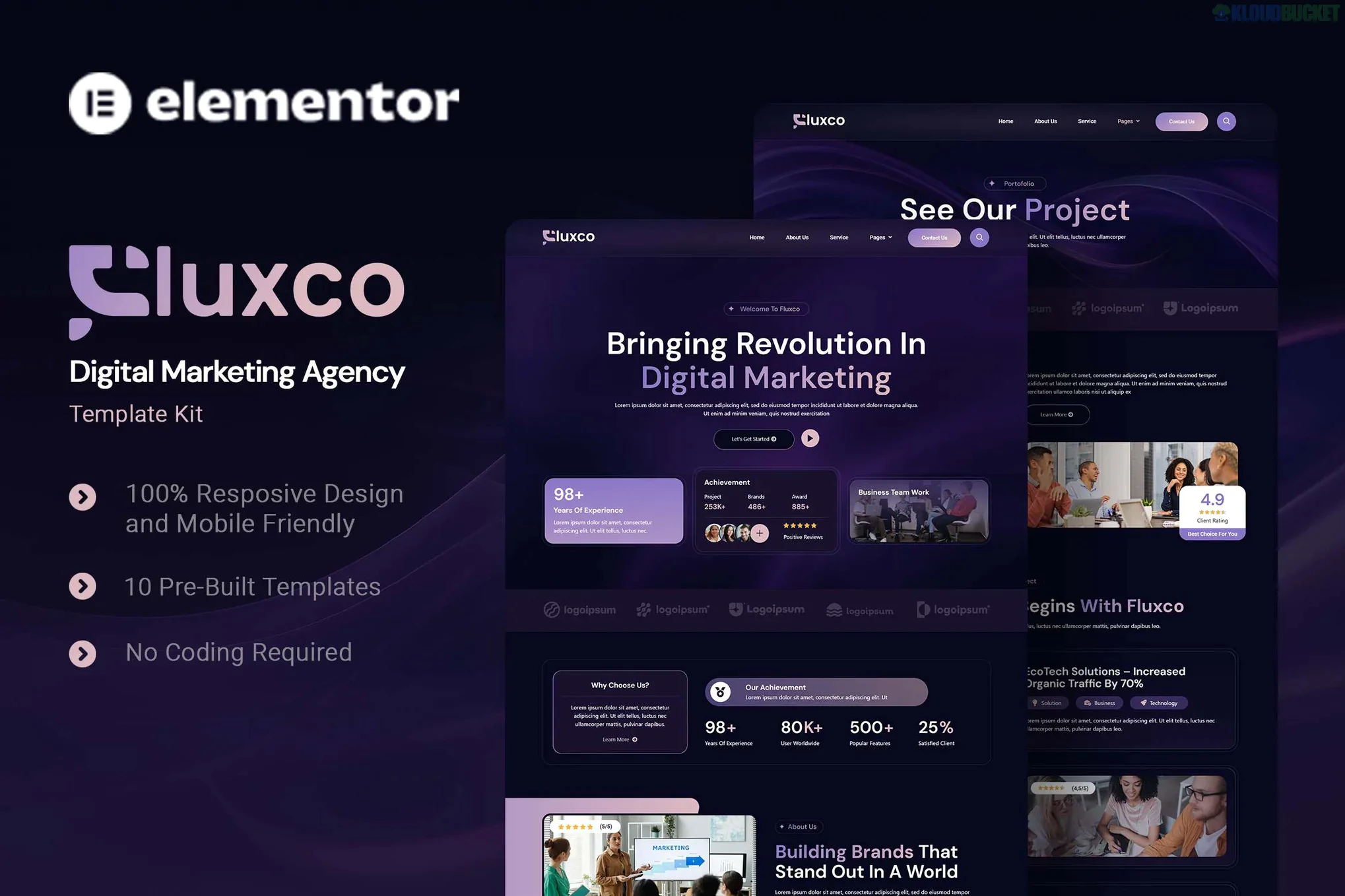 Fluxco - Digital Marketing Agency Elementor Template Kit 1.0.1