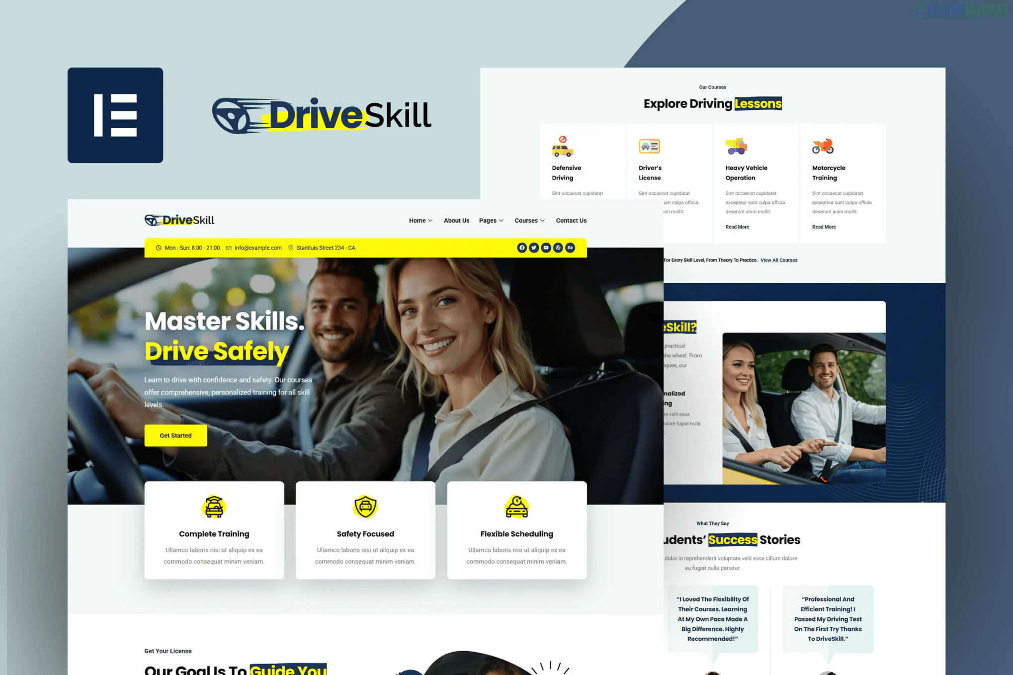 DriveSkill - Driving School Elementor Template Kit 1.1