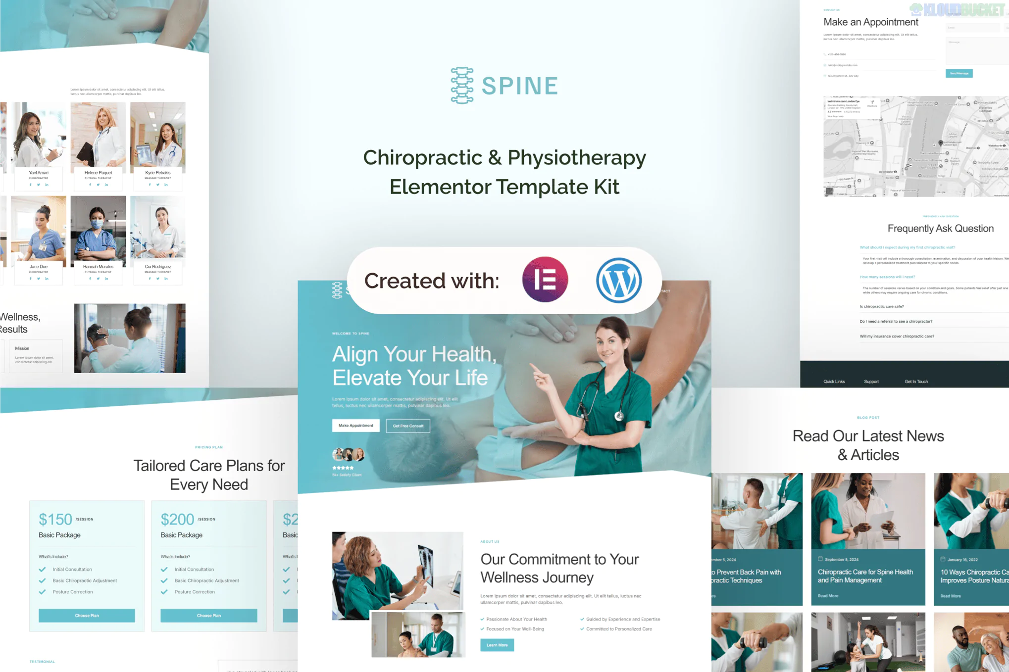 Spine - Chiropractic & Physiotherapy Elementor Template Kit