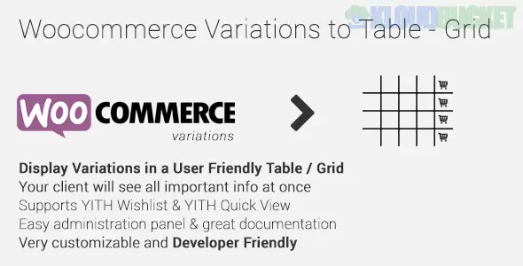 Woocommerce Variations to Table - Grid 1.5.1
