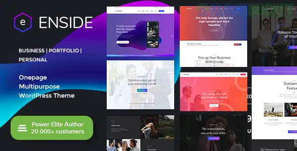 Enside - Multipurpose Onepage Landing Page WordPress Theme 1.5.1