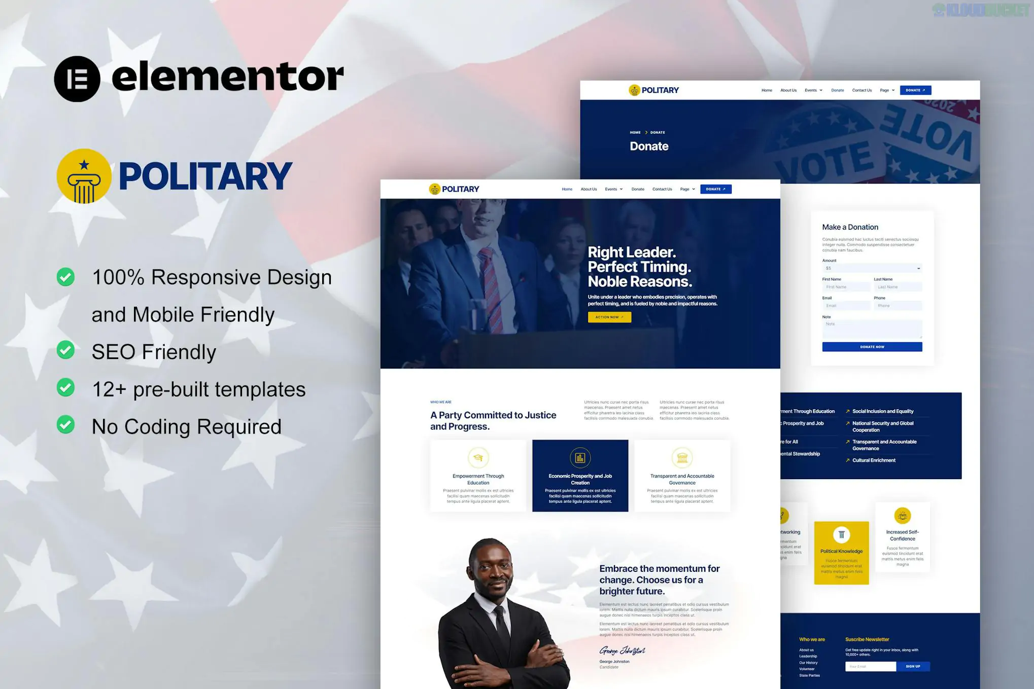 Politary - Politician & Public Servant Elementor Pro Template Kit 3.2.1