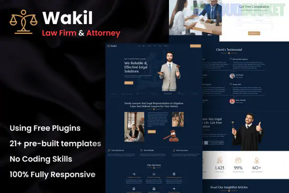 Wakil - Attorney Law Firm & Legal Services Elementor Template Kit 1.1.1