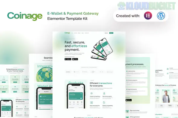 Coinage - E-Wallet & Payment Gateway Elementor Pro Template Kit 1.1.1