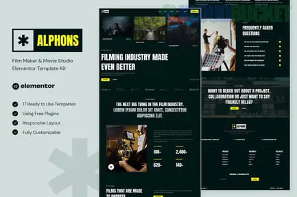 Alphons - Film Maker & Movie Studio Elementor Template Kit 1.1.1