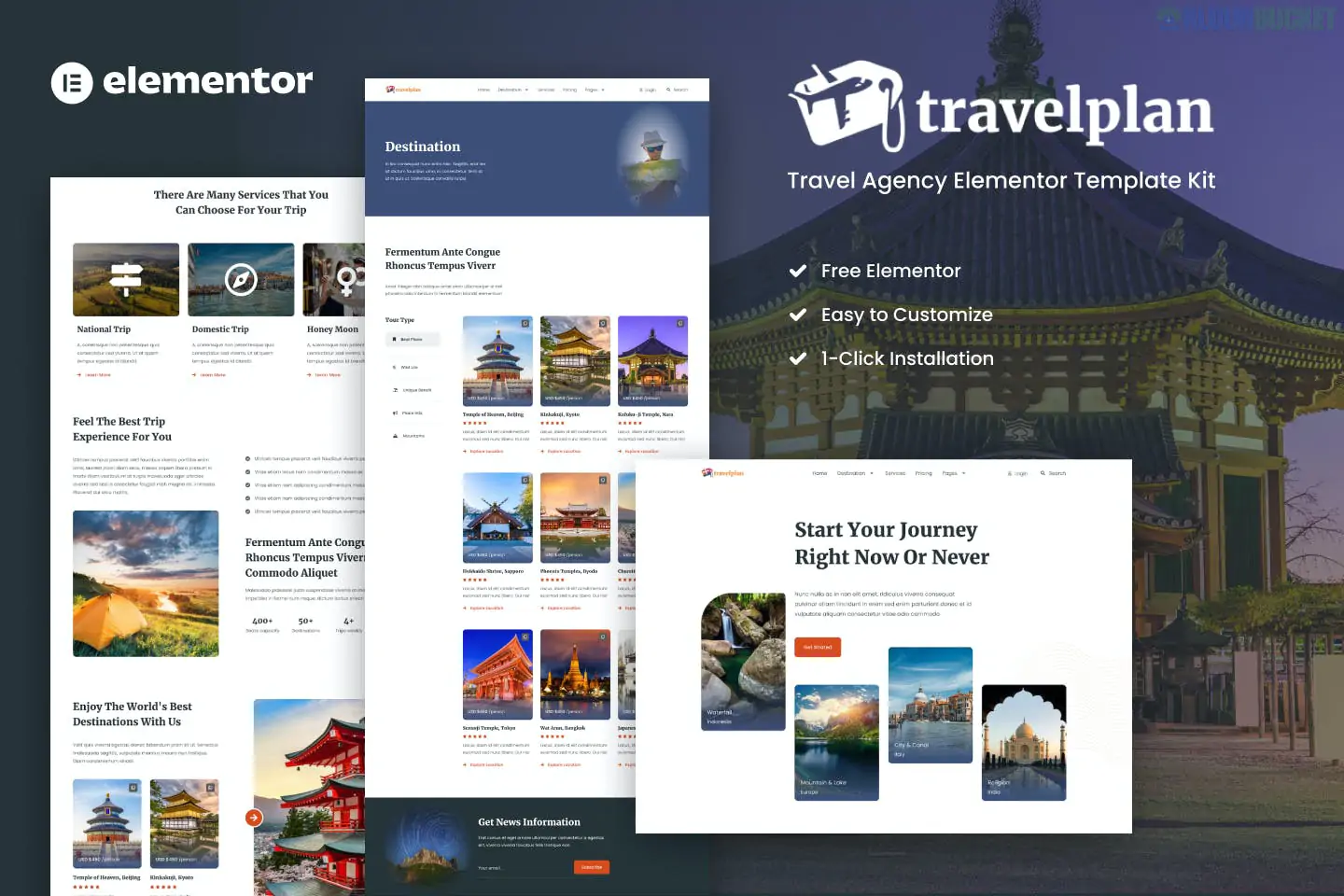 Travelplan - Tour & Travel Agency Elementor Template Kits