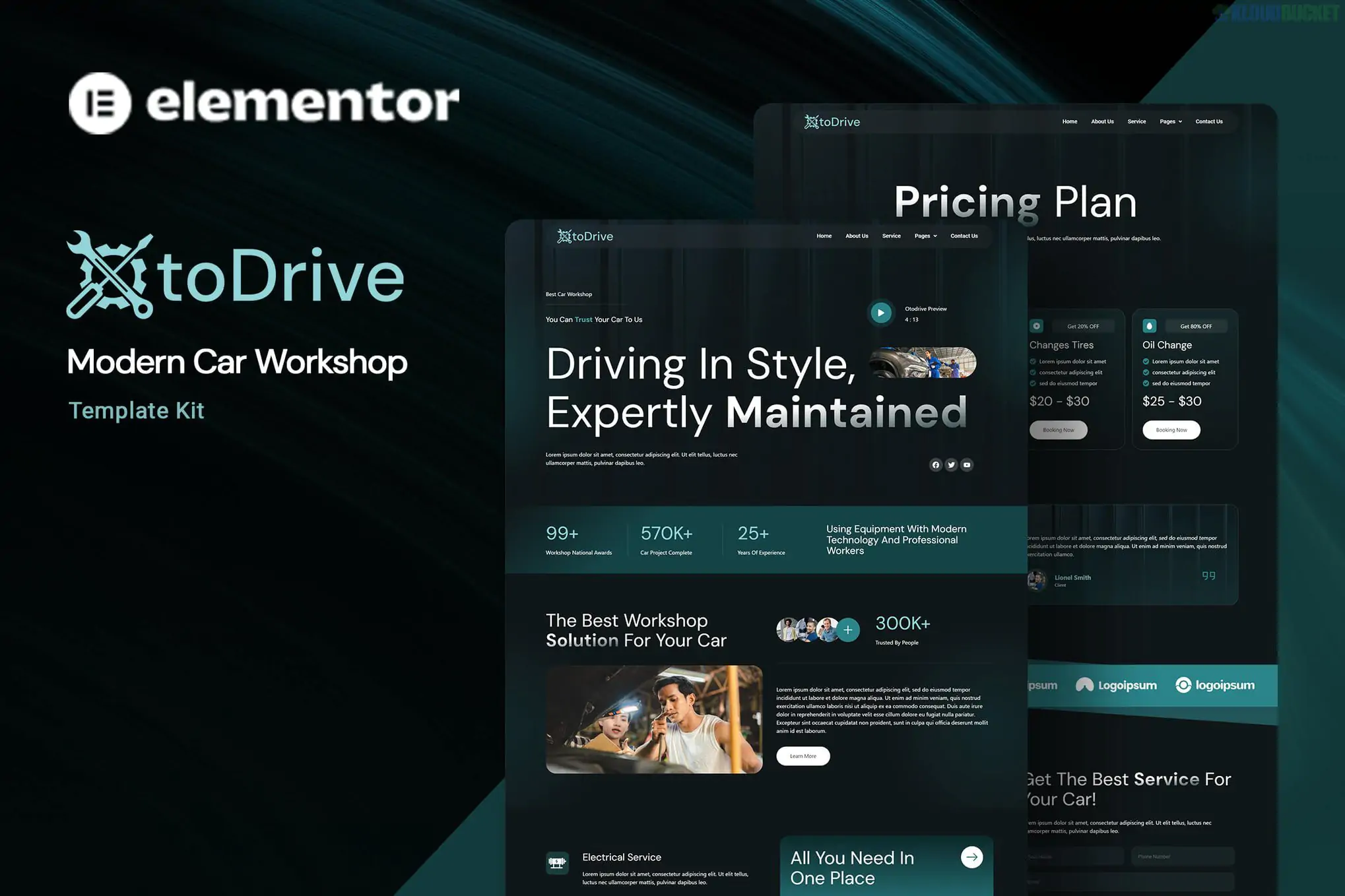 Otodrive - Modern Car Workshop Elementor Template Kit 1.0.1