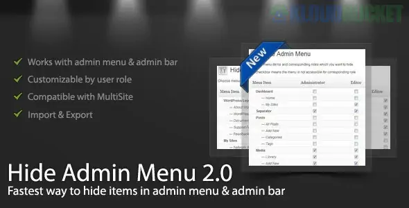 WordPress Hide Admin Menu Plugin 3.0.9