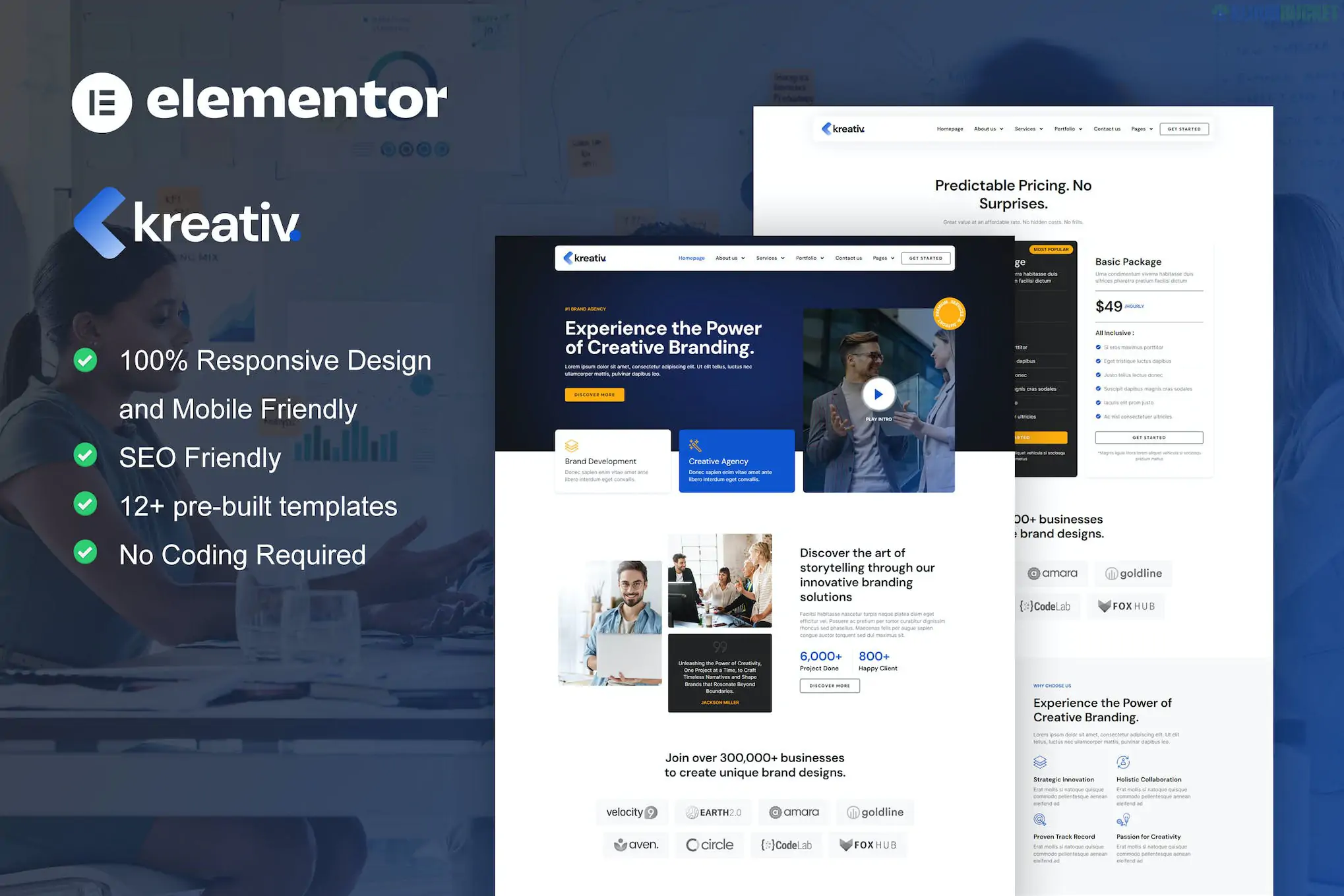 Kreativ - Digital Agency & Creative Branding Elementor Pro Template Kit  1.1.1