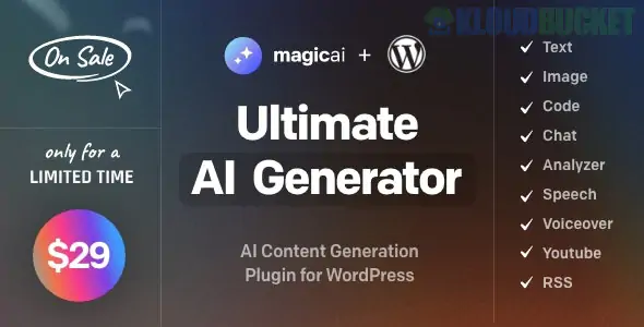 MagicAI for WordPress - AI Text, Image, Chat, Code, and Voice Generator 1.1