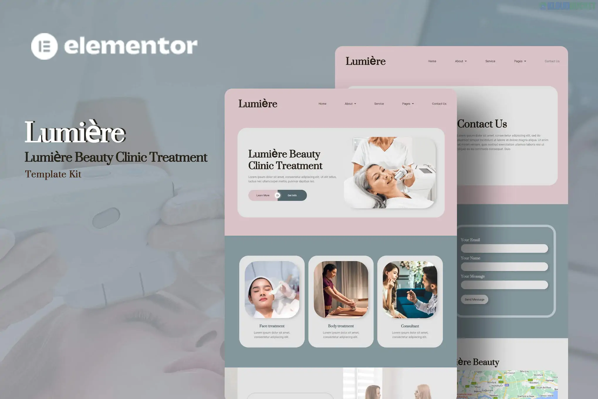 Lumiere - Beauty Clinic Treatment Elementor Template Kit 1.1.1