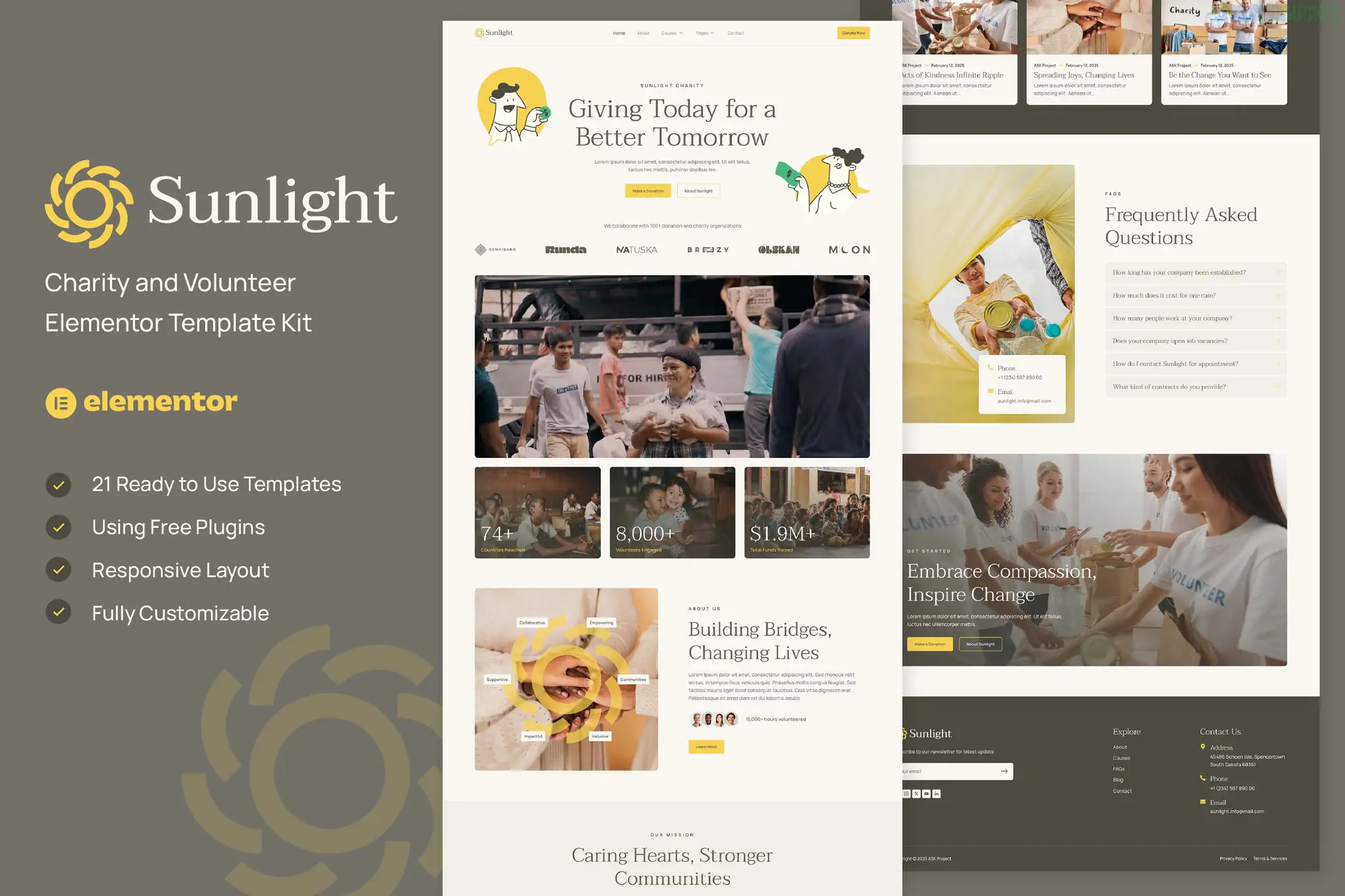 Sunlight - Charity and Volunteer Elementor Template Kit 1.3.1