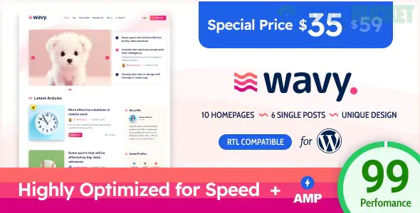 Wavy - Modern & Lightweight Blog for WordPress 1.8.5