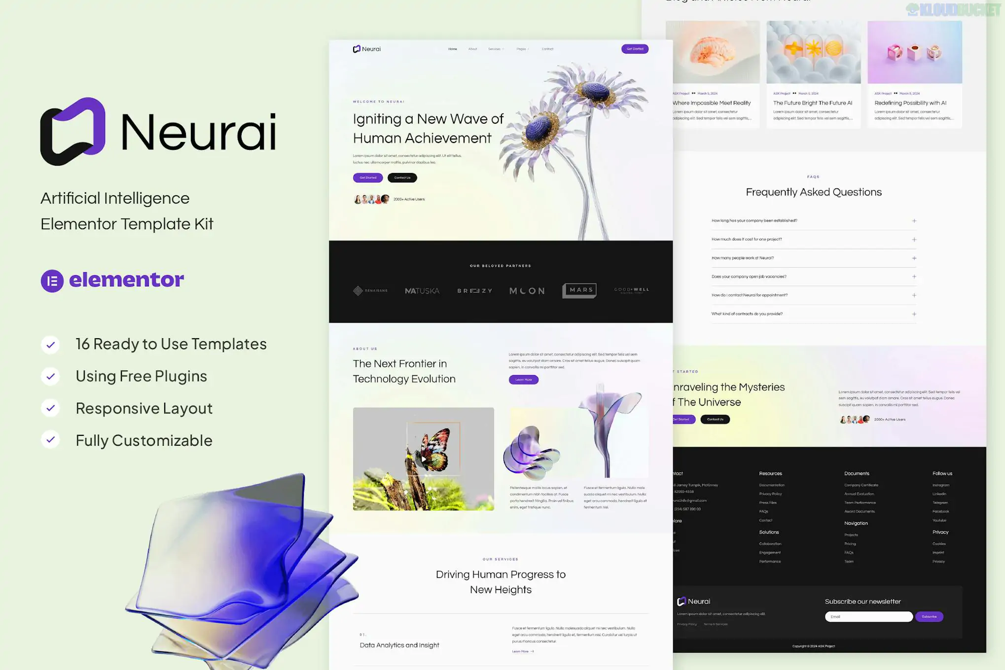 Neurai - Artificial Intelligence Elementor Template Kit 1.1.1