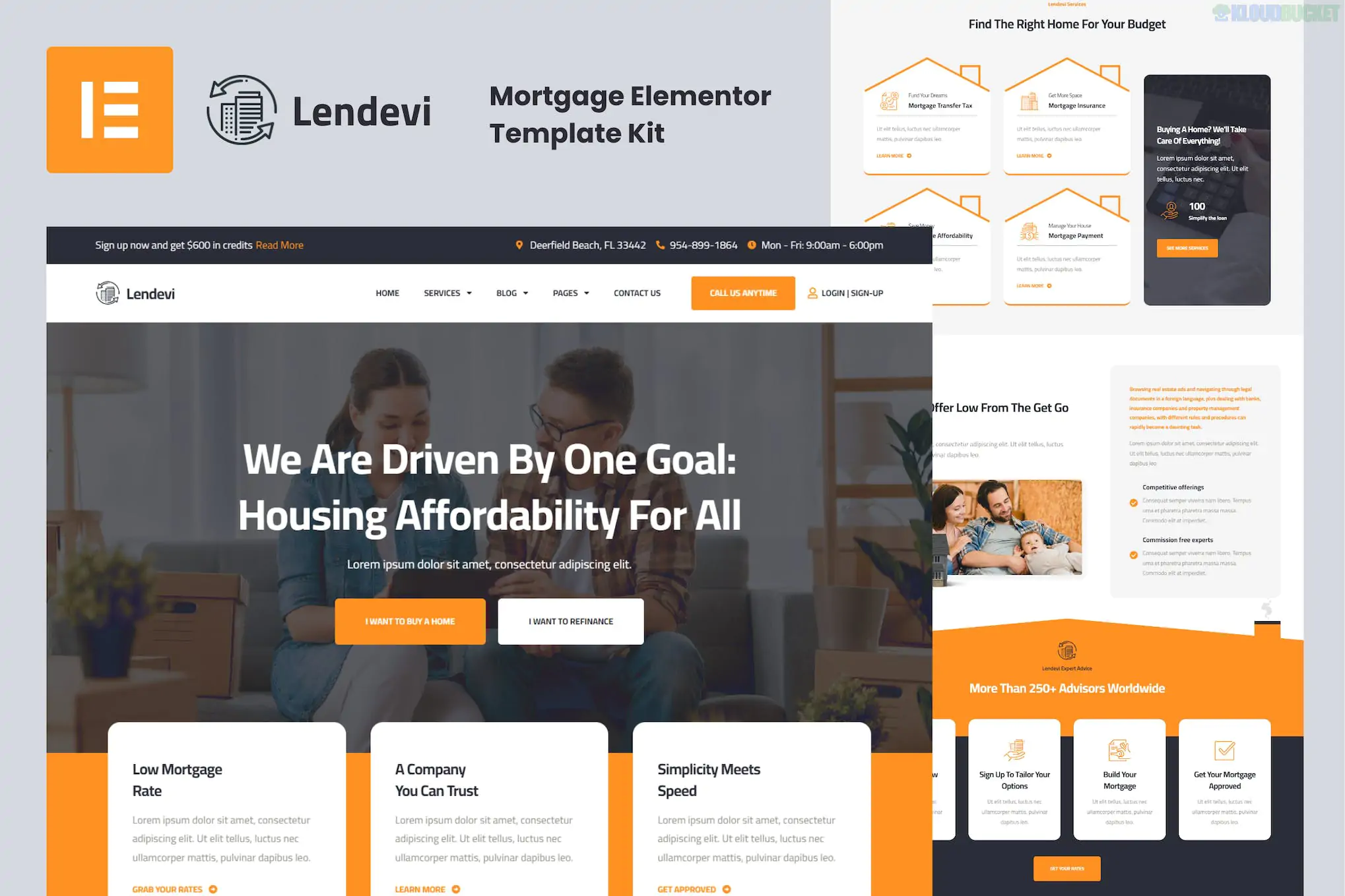 Lendevi - Mortgage Elementor Template Kit