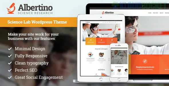 Albertino - Science Laboratory Research & Technology WordPress Theme 2.15