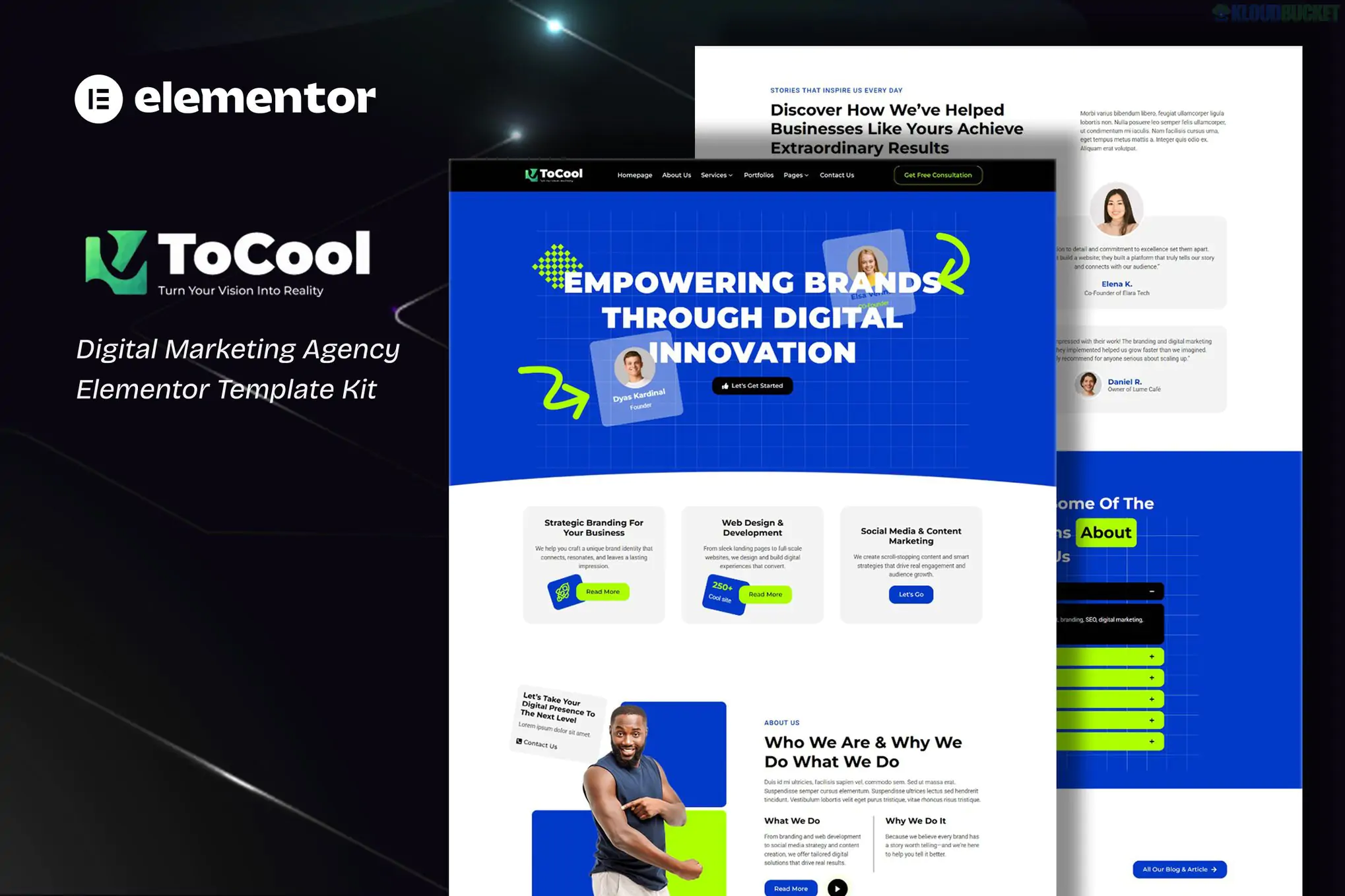 Tocool - Digital Marketing Agency Elementor Template Kit 1.0.1