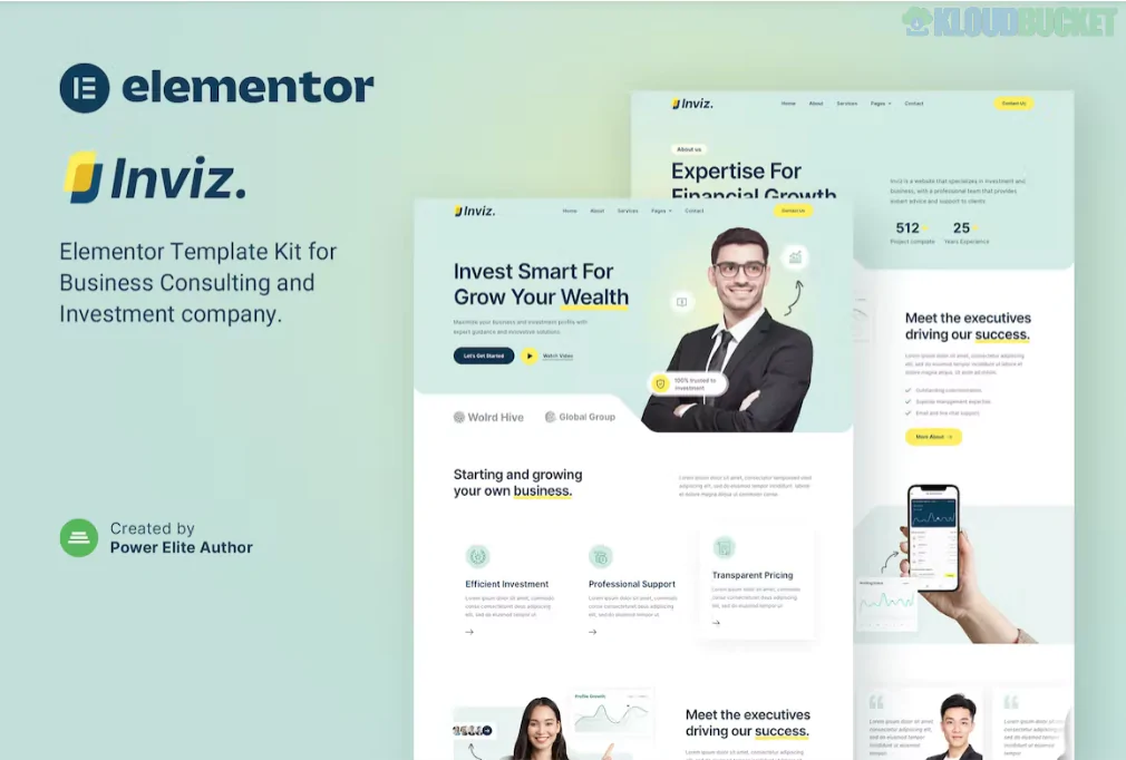 Inviz – Business Consulting & Investment Elementor Template Kit