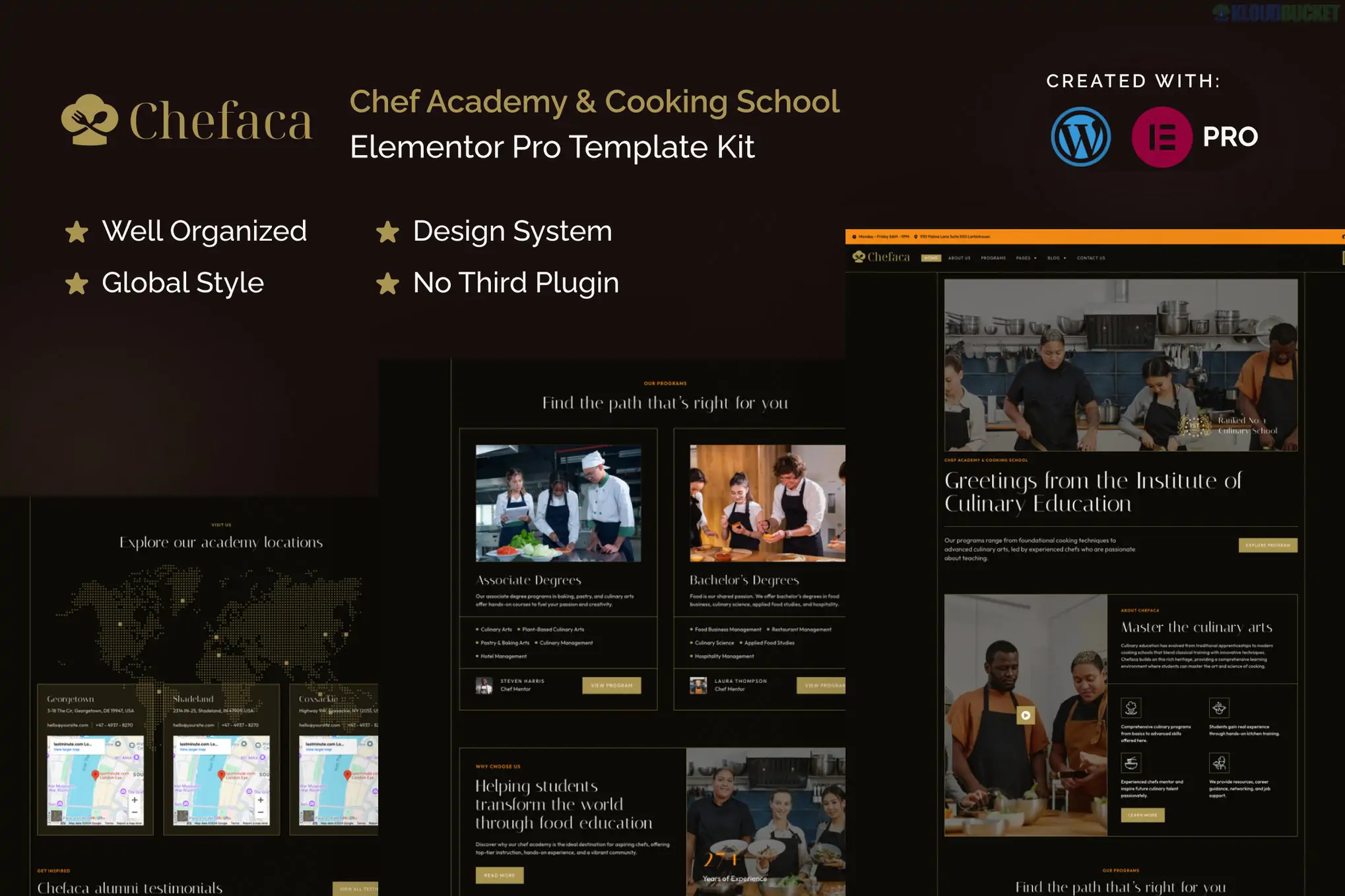 Chefaca - Chef Academy & Cooking School Elementor Pro Template Kit