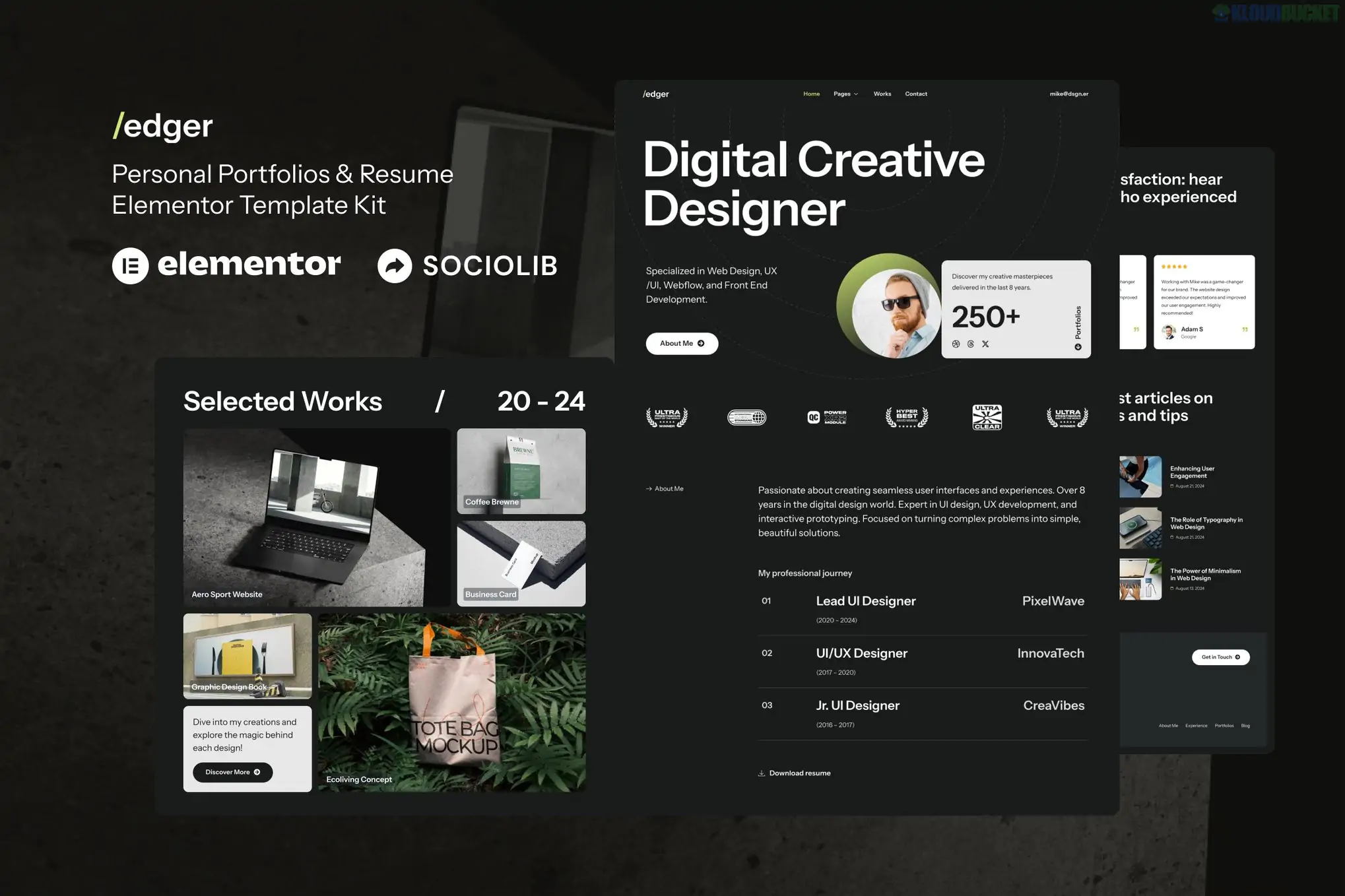 Edger - Personal Portfolios & Resume Elementor Template Kit 1.1.1