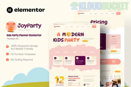 JoyParty - Kids Party Planner Elementor Template Kit 2.5.5