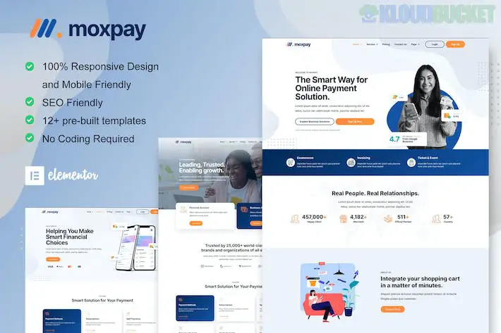 Moxpay - Online Payment Gateway Elementor Template Kit