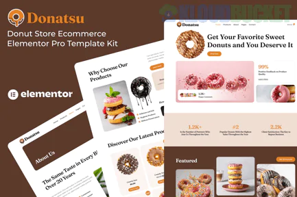 Donatsu - Donut Store Ecommerce Elementor Pro Template Kit 1.0
