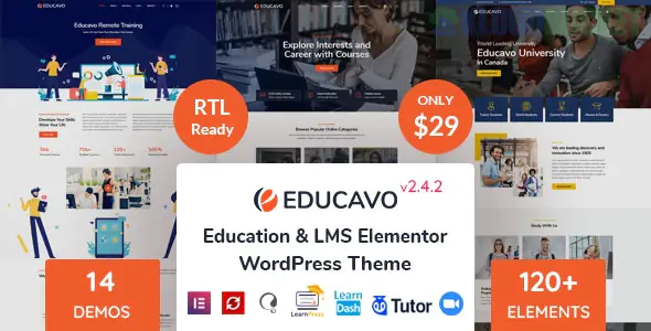 Educavo | Online Courses & Education WordPress Theme 3.3.0