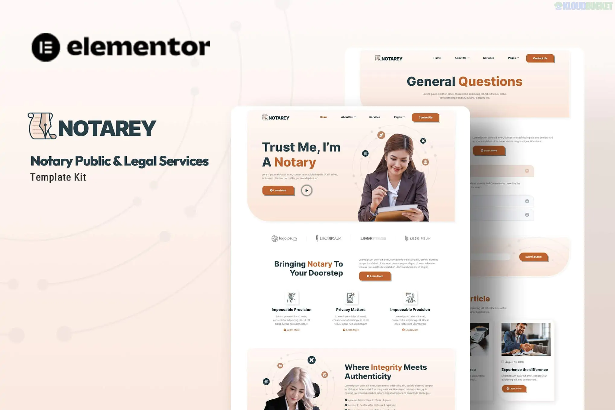 Notarey - Notary Public & Legal Services Elementor Template Kit