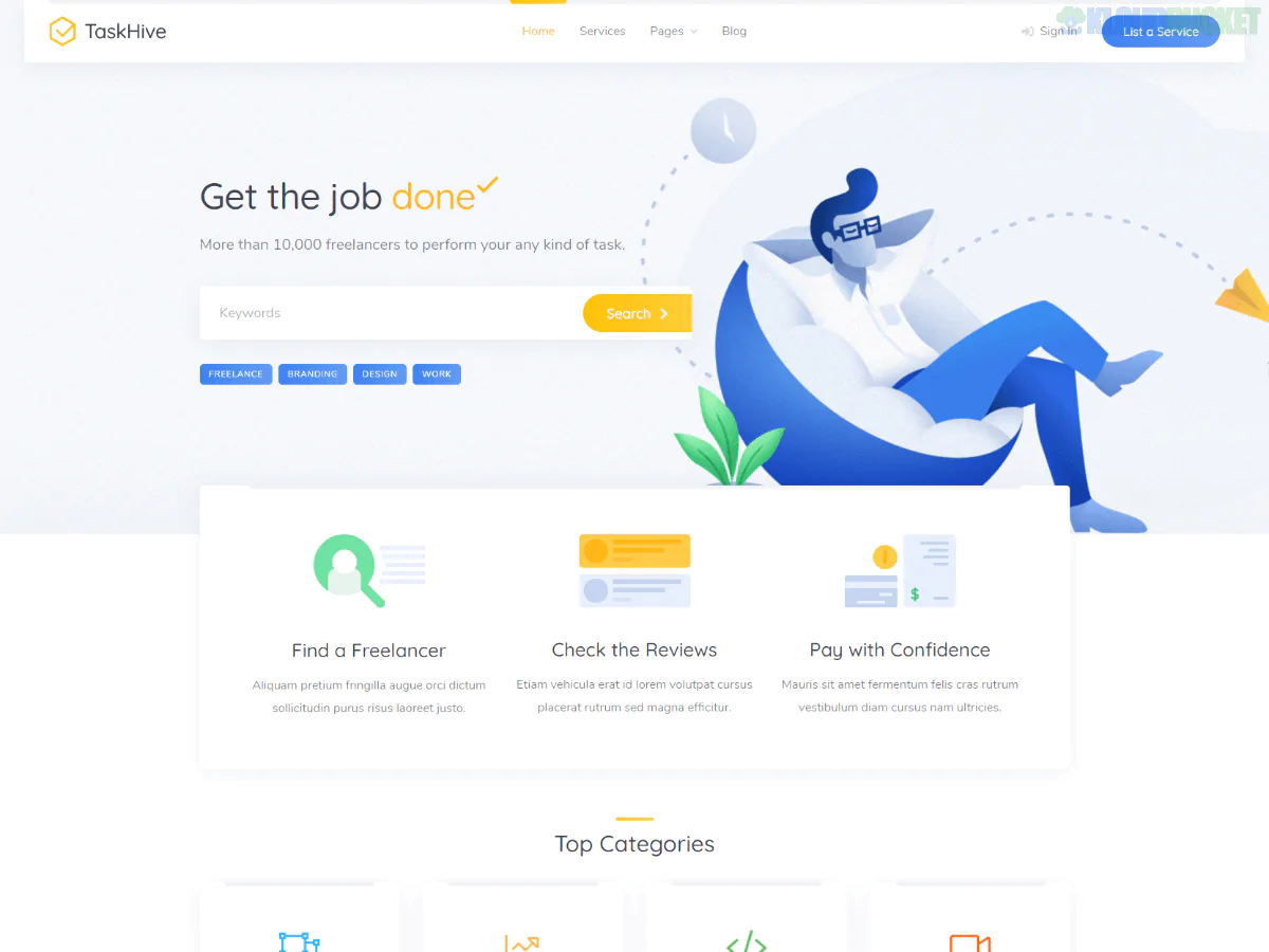 TaskHive - Freelance Marketplace WordPress Theme 1.1.8