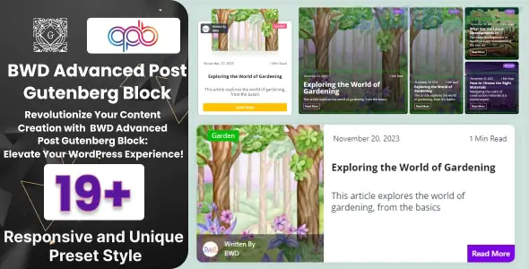 BWD Advanced Blog Post Block Plugin For Gutenberg 1.2