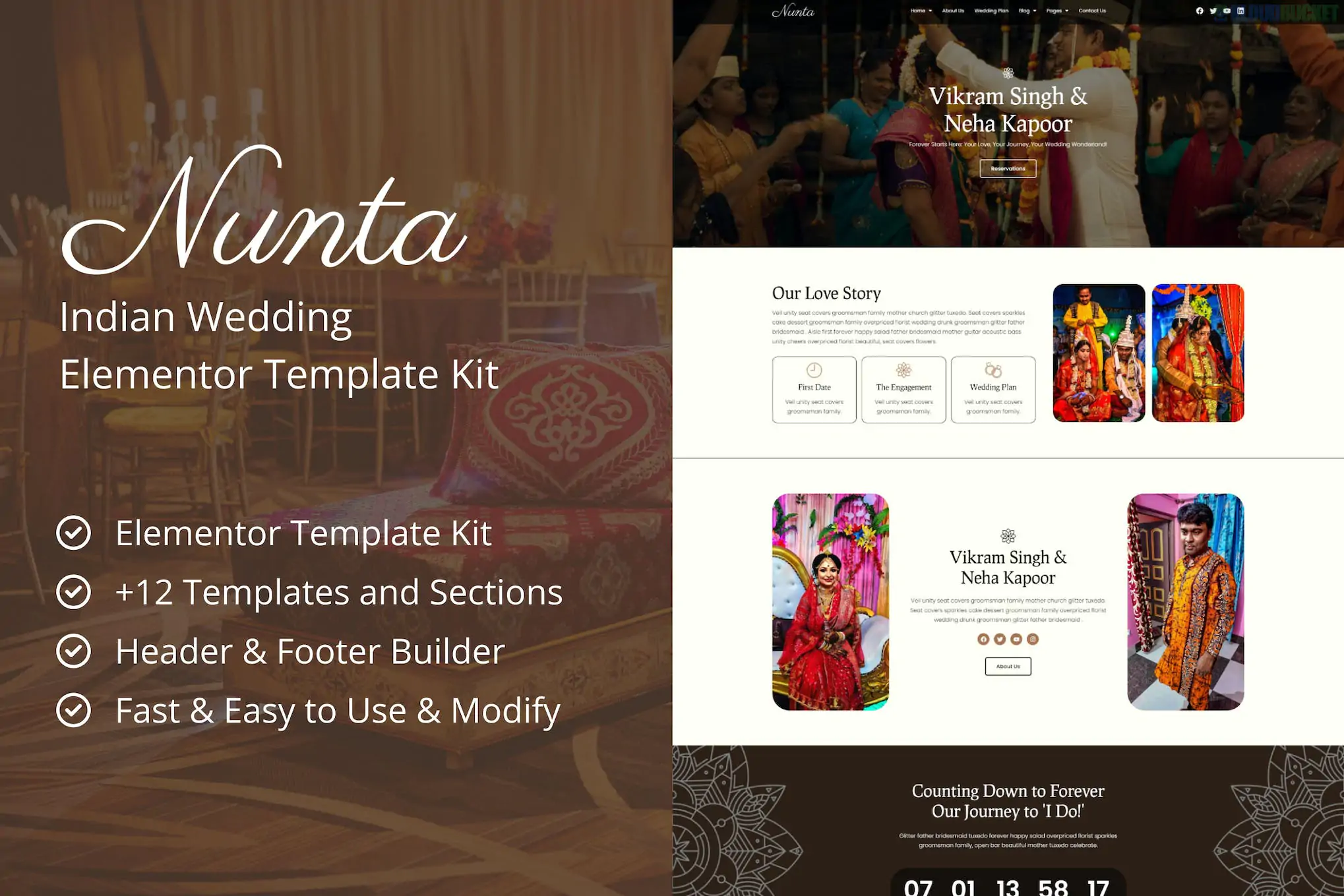 Nunta - Cultural Wedding Elementor Template Kit 1.1.1
