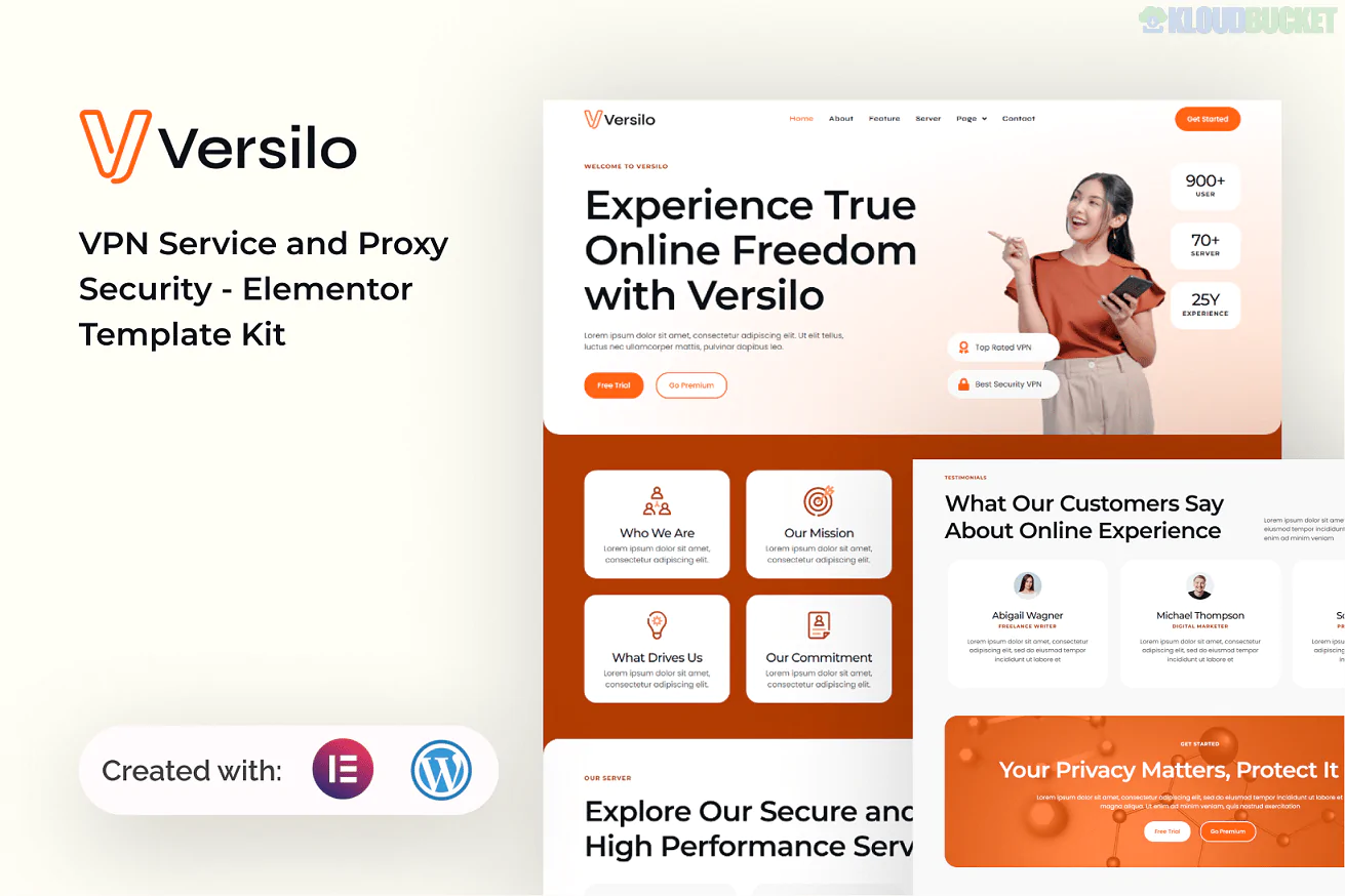 Versilo - VPN Service & Proxy Security Elementor Template Kit 1.0.1