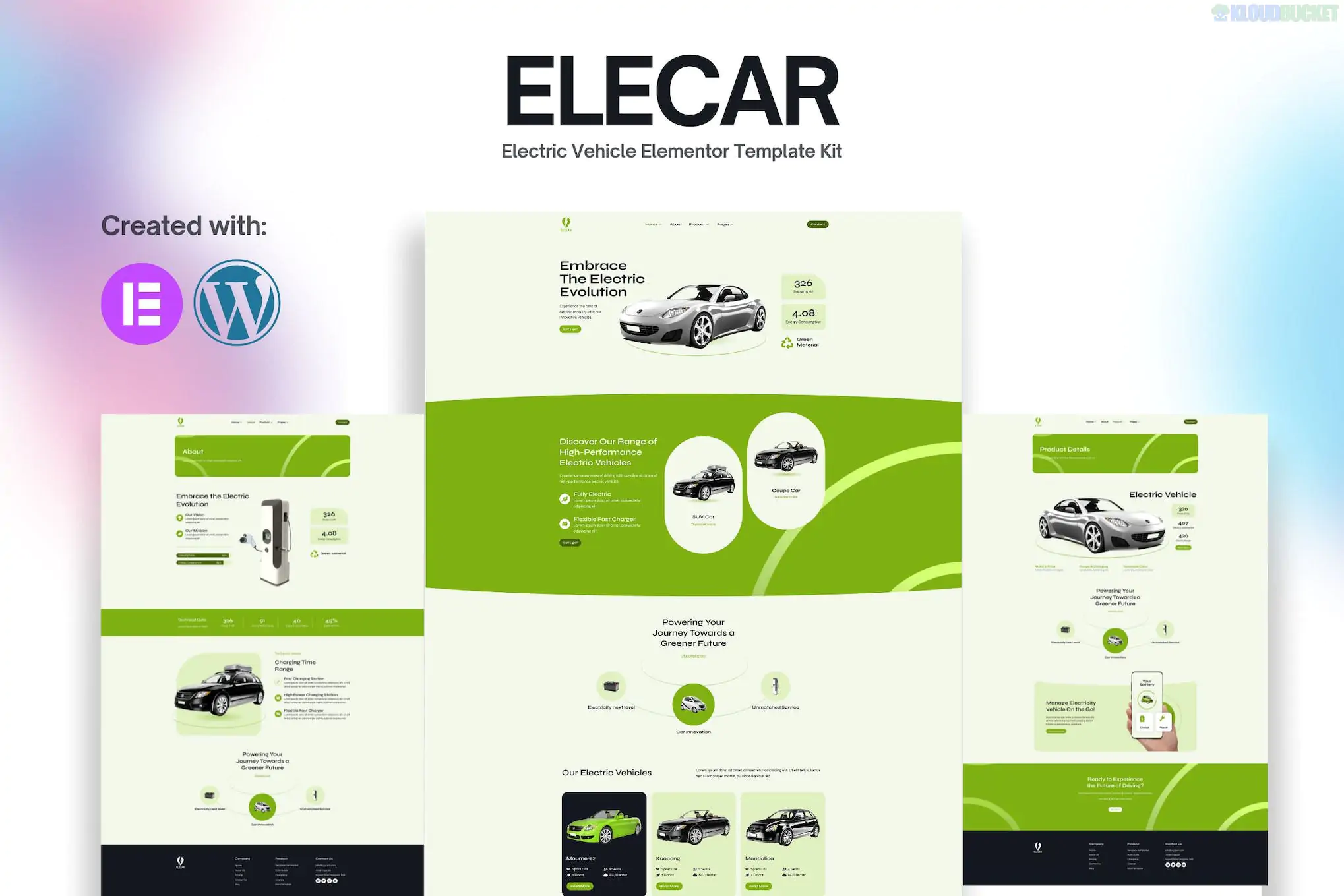 Elecar - Electric Vehicle Elementor Template Kit
