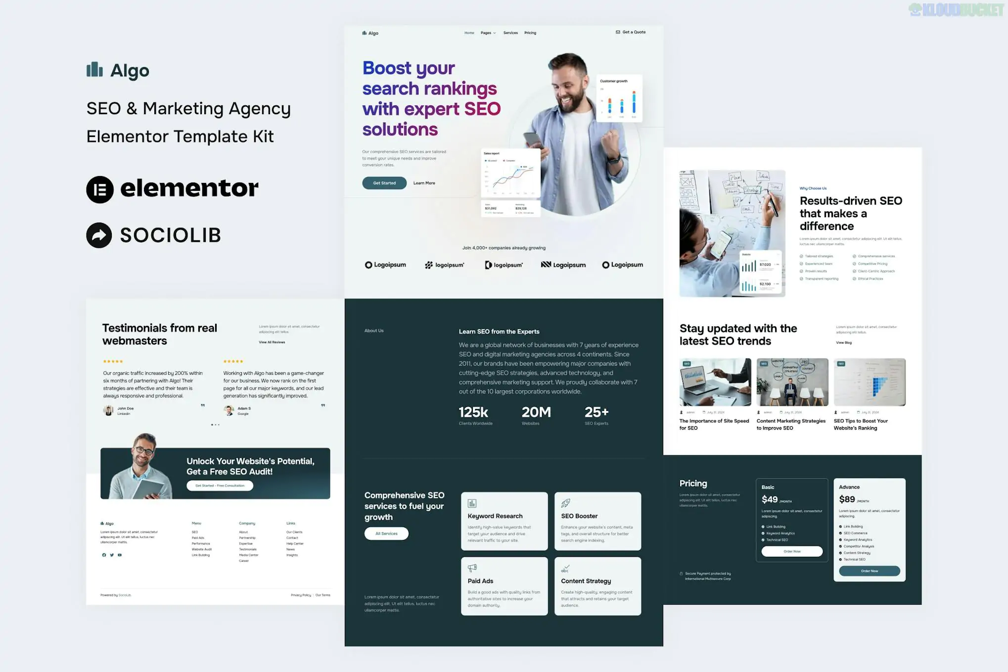 Algo - SEO & Marketing Agency Elementor Template Kit 1.2.1