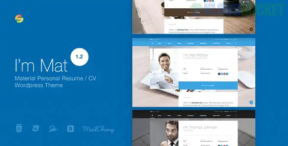 I am Mat - Material Personal Resume / CV vCard WordPress Theme 1.0