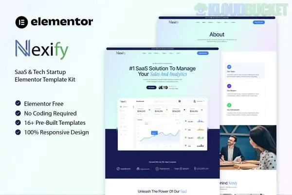 Nexify - SaaS & Tech Startup Elementor Template Kit 1.1.1