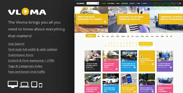 Vloma Grid - Blog / Magazine Video WordPress Theme 3.3
